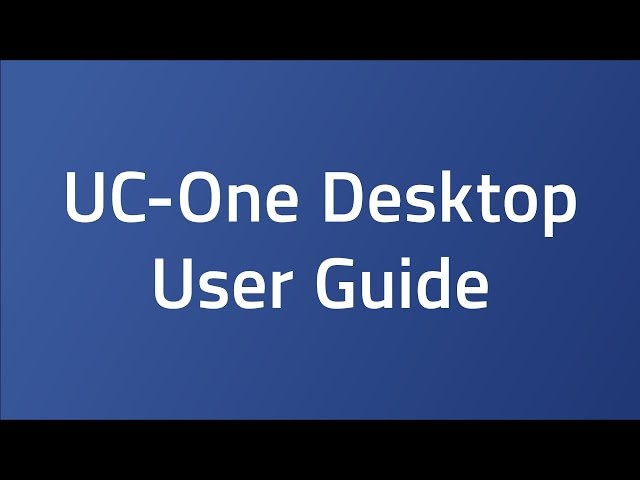 UC-one Desktop Guide