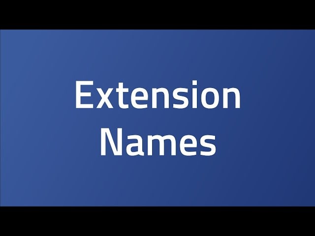 Extension Names