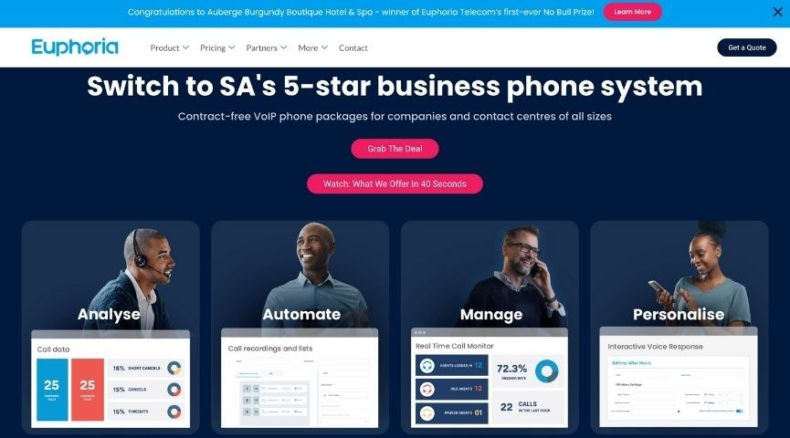 Euphoria Telecoms homepage