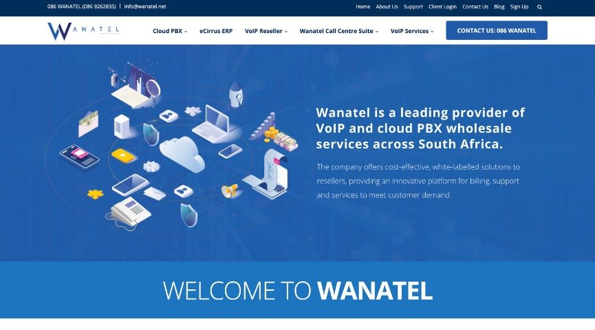 Wanatel homepage
