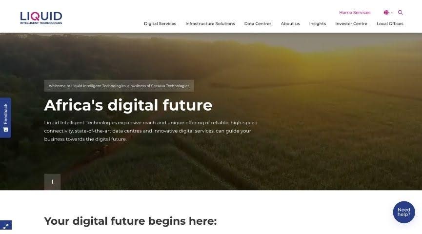 Liquid Intelligent Technologies homepage