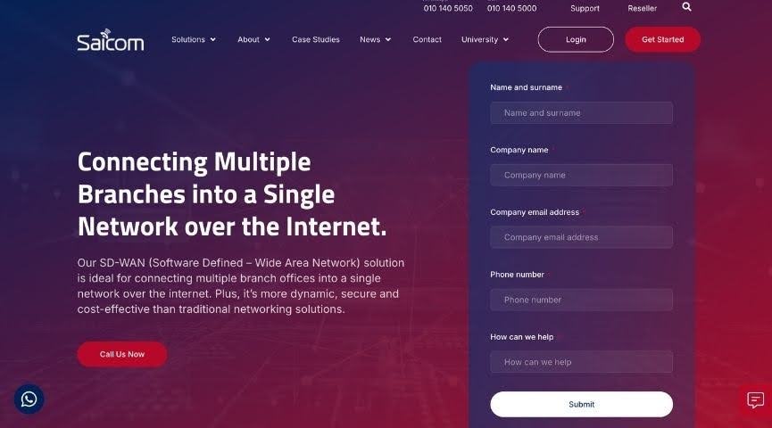 Saicom SD-WAN service page