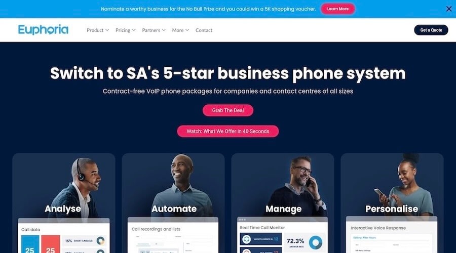 Euphoria Telecom homepage