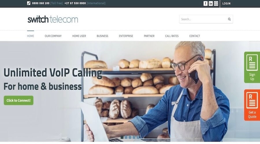 Switch Telecom homepage