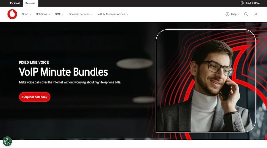 Vodacom IP Voice page