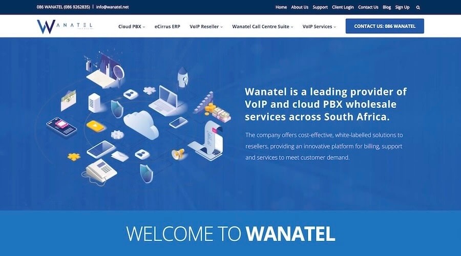 Wanatel homepage