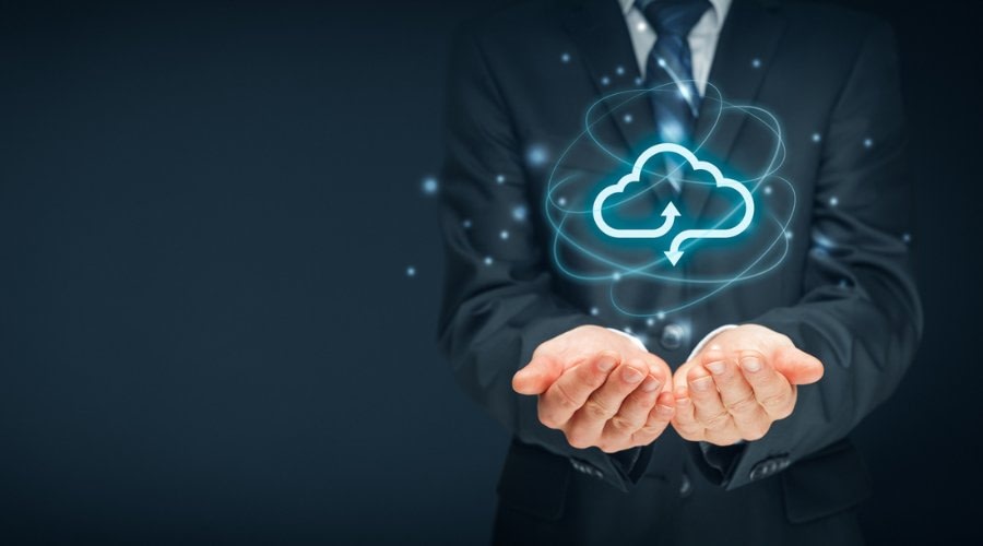 private cloud in person's hands symbolising a private cloud provider