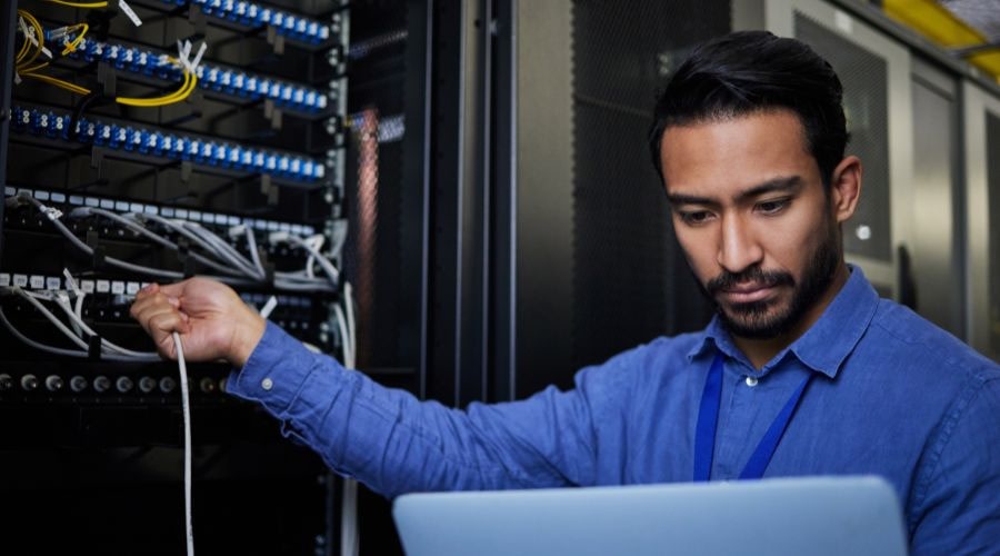 continuous-innovation Man setting up SD-wan